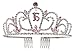 Crystal Rhinestone Sweet 16 Floral Heart Tiara,Pink