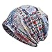 Jemis Womens Cotton Chemo Hat Beanie Scarf - Beanie Cap Bandana for Cancer (Purple and Blue)