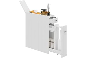SogesGame 2-Tier Narrow Bathroom Storage Cabinet,5.5 inches Width Floor Cabinet with Drawers and Wheels for Small Spaces,Toil