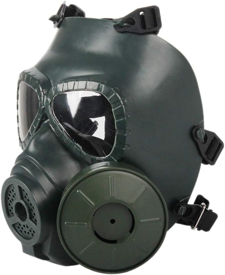 Flightbird Outdoor Sports Full Cover Gas Mask Helmet Men Women PC Lens Adjustable Impact Resistant Sportswear Single Fan with CS
