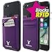 Monca Phone Wallet Stick on, RFID Blocking Phone Card Holder for Back of Phone Stick On Sticky Adhesive Attachment iPhone Wallet & iPhone Credit Card Holder (RFID Purple)