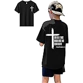 KEEVICI Boys Christian Graphic Tees God Jesus Shirts for Kids Cross Faith Bible Verse Inspirational Religious Cotton T Shirt
