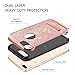 iPhone 8 Plus Case Kickstand GUAGUA Women Girls Slim Glitter Bling Dual Layer Hybrid Hard PC Cover with Shinny PU Leather Chrome Shockproof Protective Phone Cases for iPhone 8 Plus,Rose Gold/Pink