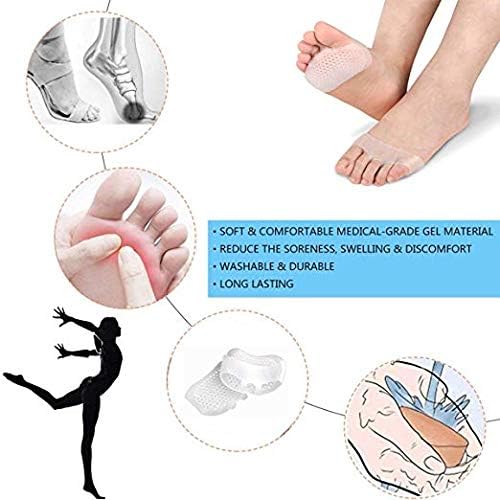 Breathable Metatarsal Pads, Gel Ball of Foot Pain Relief Cushions, Metatarsalgia & Morton’s Neuroma Support for Men and Wonen - 8 Pack - Image 4
