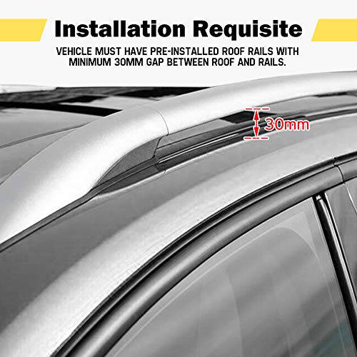 Universal Car Rooftop Rack Cross Bars Set - 150 lb. Capacity - Adjustable Aluminum Roof Rack (51" Extends to 62") for Mounting Cargo Basket, Roof Bag, Kayak, 1 Year Warranty