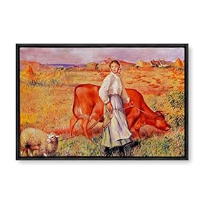 Framed Canvas Wall Art for Living Room, Bedroom La Grenouillere by Pierre-Auguste Renoir Canvas Prints for Modern Home Decoration Ready to Hang - 16"x24" inches