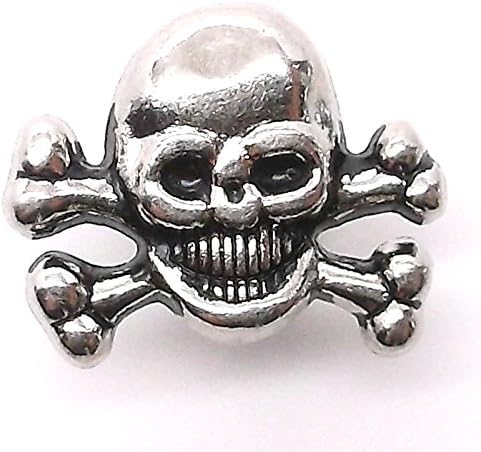 Small Skull and Crossbones Line 24 Snap Cap Nickel 1/2" 1265-83