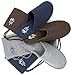 Sunshine Code Men's Memory Foam Cotton Washable Slippers with Matching Travel Bag for Home Hotel Spa Bedroom