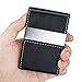 MaxGear PU Leather Business Card Holder Name Card Case Credit Card Holder Magnetic Shut Double side open Card Case Professional Business Card Holder for both men and women, Black