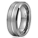 King Will Classic 8mm High Polished Center/Matte Finish Men's Tungsten Ring Wedding Band Comfort Fit