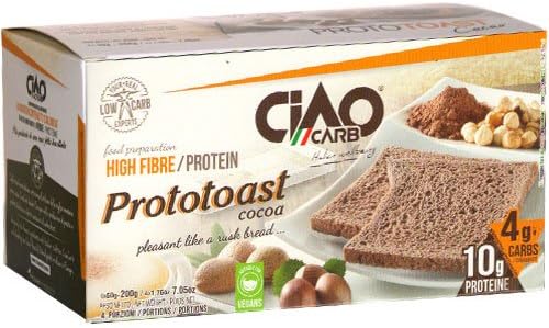CiaoCarb Prototoast RC Crispy Bread, 200 g, Cocoa