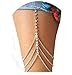 Tupai 1pcs Sexy Women Silver Tone Rhinestone Thigh Leg Chain Jewelry Body Bikini Beach Harness Body Chain