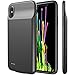 PEYOU Compatible for iPhone X/XS Battery Case [Fit for Lightning Headphones], 3200mAh Slim Charger Rechargeable Extended Battery Pack Protective Power Charging Case Compatible for iPhone XS/X/10 5.8