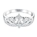 925 Sterling Silver Cubic Zirconia Princess Crown Tiara Wedding Cz Band Eternity Ring Size 9