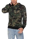 COOFANDY Mens Camo Pullover Hoodie Camouflage Hooded Sweatshirts With Zipper Pocket