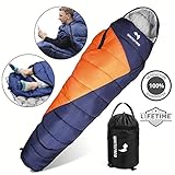 WhiteFang Sleeping Bag with Compression Sack,Lightweight and Waterproof for Adults Cold Weather,3-4 Season Mummy Sleeping Bags Great for Hiking, Backpacking,Camping