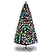 Goplus Pre-Lit Artificial Christmas Tree 8 Flash Modes Optical Fiber w/ 225 Multicolored LED Lights and Metal Stand (7ft)