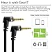GearIT GI-35MM-DRA-BK-4FT Right Angle Gold Plated 3.5mm Auxiliary Audio Stereo Male to Male Cable - 4 Feet - Black