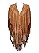 PERSUN Women Geo Cut Out Asymmetric Tasseled Summer Cover-up Kimono