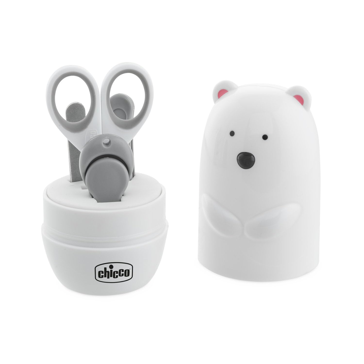 Chicco Kids Manicure Set Scissors, Nail Clippers, Tweezers, File, Polar Bear
