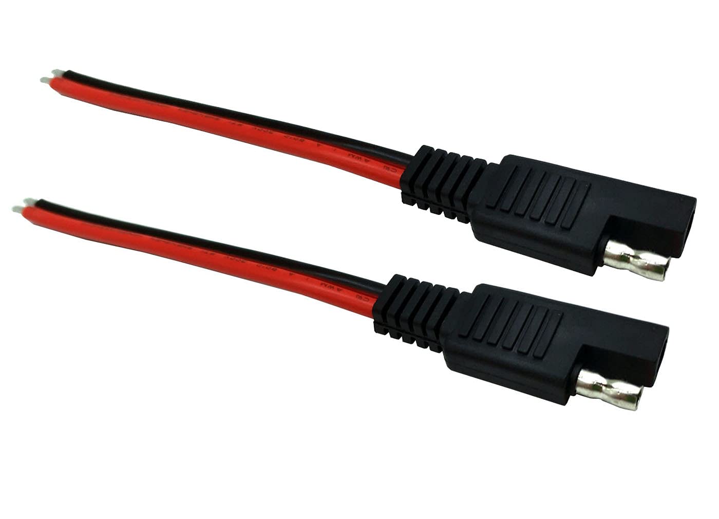 Halokny SAE Single Ended Extension Cable, 2 PCS 14AWG SAE Quick Disconnect Plug Cable for Automobile and Solar Panel(6inch/15cm)