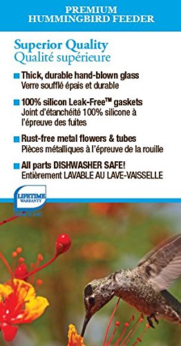 Nature's Way Bird Products GHF5 Garden Top Fill Hummingbird Feeder, 18 Ounce Capacity, Molten