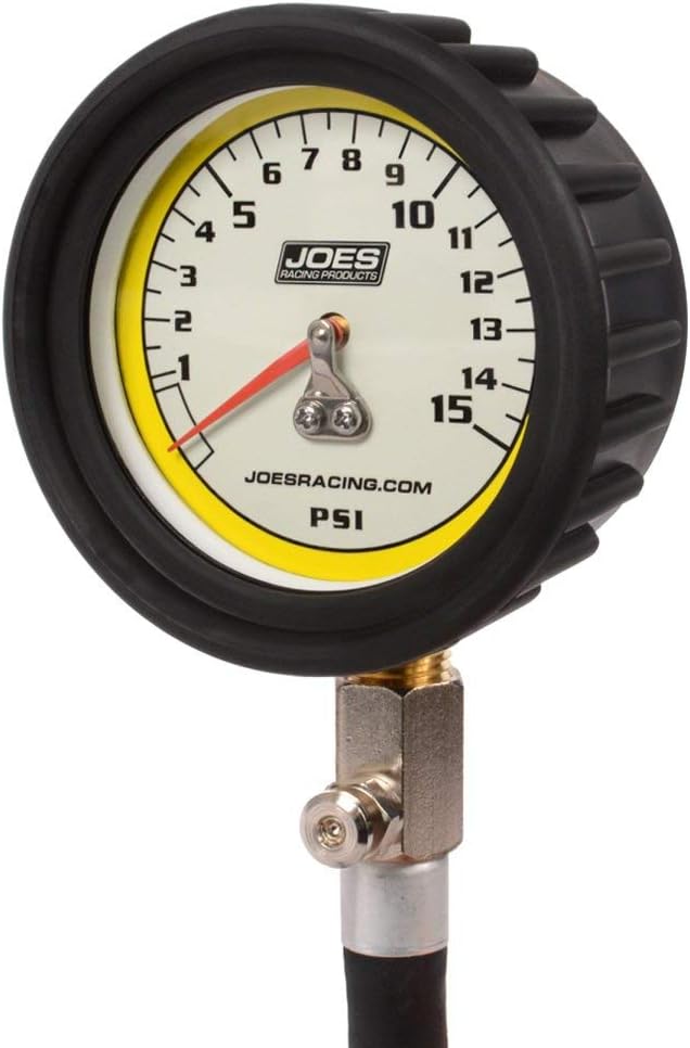 PRODUCTS Tire Pressure Gauge, Pro Tire, Glow in The Dark, 0-15 psi, Analog, 2-1/2 in Diameter, White Face, 1/2 lb. Increments, Pressure Hold Valve, Each, Black (32325)