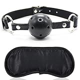 Yeoubi Open Breathable Pu Leather Paly Ball and Blindfold Eye Mask For Men Woman