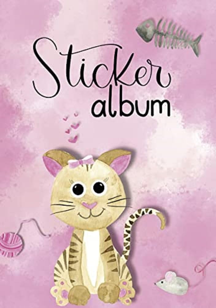 AVERY Zweckform 57794 Cat Sticker Album with 16 Blank Pages (A5 Sticker Book for Children, Girls, Album for Collecting, Cats Stickers, Scrapbook, Silicone Paper Blank, Children's Birthday, Gift