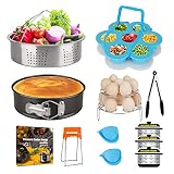 KITOOLBASE Pressure Cooker Accessories compatible with Instant Pot 8 Quart 6 Qt 6QT/8QT, including Steamer Basket Springform Pan Egg Trivet