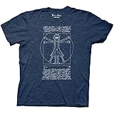Ripple Junction Rick and Morty Vitruvian Rick Mens Navy Heather T-Shirt XXL