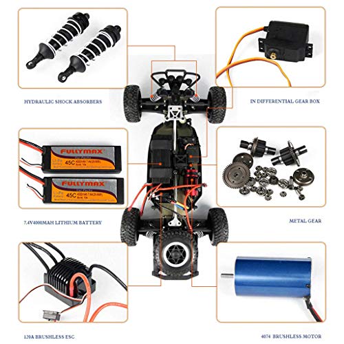 CR Car AP RC Auto 4x4 80KM / H 1/18 VXL BRUSHLESS 4WD Shortcourse LKW RC Auto Alloy RTR Ferngesteuertes Auto… – Bild 6