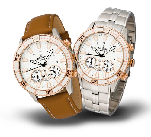 Kronsegler Akteur Chronograph steel-silvern/Ros w. steelstrap