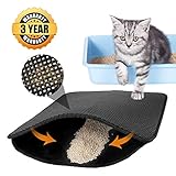 poppy pet Cat Litter Mat Litter Trapping Mat, Jumbo Kitty Litter Trapper Mat for Litter Box with Double Layer Urine Water Proof Scatter Control Easy Clean Large Size for Floor