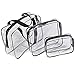 3Pcs Clear PVC Cosmetic Bag Organizer Toiletry Makeup Wash Bags Holiday Travel Pouch Set Doubtless Bay