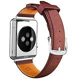 Apple Watch Band, LoHi Watch Strap Replacement with Metal Clasp for iWatch 38mm Brown