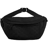 KlaOYer Checkered Fanny Pack for Women Travel Waist Pack Plaid Sling Bag Trendy Fashion Crossbody Purse Belt Chest Handbag (Black)