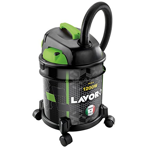 Lavor Wash Lavor Aspirateur Eau Et Poussière Rudy 1200 S, Réservoir Acier 20 Litres, Puissance D'Aspiration 18 Kpa, 1200 Watt Max, Vert, Flexible 1,5 Mètres