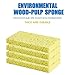 Homsolver 12PC Cellulose Heavy Duty Cleaning Scrub Sponge for Kitchen Multifunctional Dishwashing Sponges Yellow and Blue (Yellow & Blue 12 Pack)