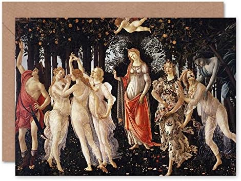 Artery8 Sandro Botticelli La Primavera Fine Art Greeting Card Plus Envelope Blank Inside, 17.5 x 12.5 cm