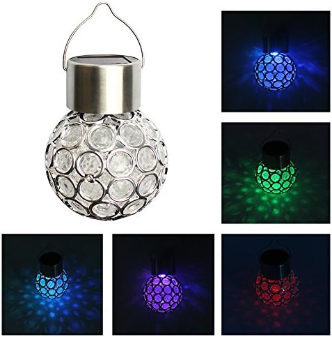 Viiways 3 Pack Colorful Magic Ball RGB LED Hanging Lamp Lights Lanterns for Outdoor Lawn Camping Bedroom Night Light Christmas Decoration Lighting Gift