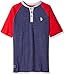 U.S. Polo Assn. Little Boys' Short Sleeve Henley, Dodger Blue Heather, 5/6