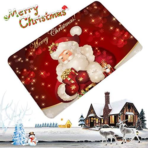 Christmas Mats,Outdoor Indoor Entrance Doormat,Creative Printed Soft Anti-Slip Floor Mat for Holiday Kitchen Bathroom Doormats Rug