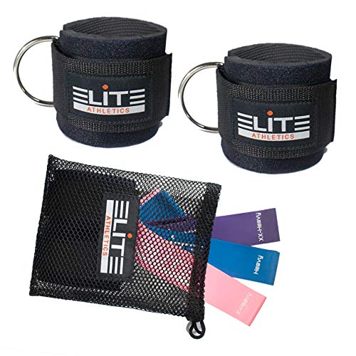 ELITE ATHLETICS Ankle Straps for Cable Machines and Resistance Bands Set with Carry Bag- Premium Fitness Ankle Straps Attachment with Ankle Cuffs, Workout for Leg, Butt, Thigh, Abs - Thumbnail 7