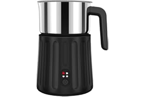 Ovetedot Milk Frother, 17oz/500ml Detachable Milk Frother and Steamer with Dishwasher Safe Stainless Steel Pitcher, Hot and Cold Foam Maker and Milk Warmer for Coffee, Hot Chocolate Maker(Black)