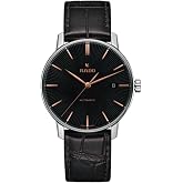 Rado Coupole Automatic Male with Black Dial and Date Display with Leather Strap and Swiss Automatic Movement