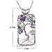 sedmart Tree of Life Pendant Amethyst Green Aventurine Rectangle Necklace Healing Gemstone Fashion Jewelry