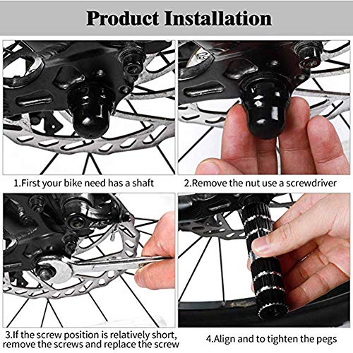 Aochol Axle Foot Pegs, 2 PCS 220lb Capacity Aluminum Alloy Bicycle Foot Stunt Pegs, for Kids Adult BMX Mountain Bike Bicycle Cycling(Black)