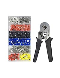 Juego de alicates de crimpadora VLIKE Kit de herramientas de crimpado de alambre con mangas de conector de 1200 terminales de electricista, contratistas, soporte de reparación, alicates de crimpadora para peladora, proyectos de cableado