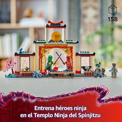 Ninjago Templo Ninja del Spinjitzu Maqueta de Construcción con 4 Minifiguras de Zane, NYA, Kai y Lloyd con Armas Ninja y Dragón de Juguete, Regalo para Niños y Niñas de 4 Años o Más 71831